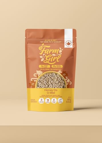 Farm Girl Honey Nut Cocoa Cereal, Artistian Keto Cereal Rainbown Hoops Cinnamon Crisps Vegan and Paleo Diets - Made in Canada