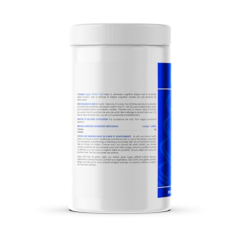 CanPrev L-Tyrosine Poudre d'Acides Aminés Végétalienne 220g - 5g par cuillère pour la Concentration, la Clarté Mentale et le Soutien Cognitif, le Fonctionnement Cérébral et la Mémoire - Formule Facile à Mélanger, Idéale pour les Boissons et les Smoothies