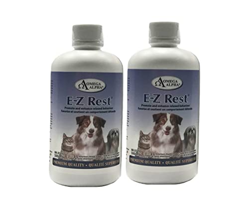 Favorise et Améliore le Comportement Relaxé des Animaux/Tonique Apaisant pour le Stress et l'Anxiété des Animaux - Omega Alpha E-Z Rest - 500ml