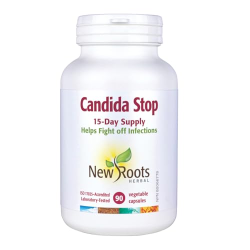 New Roots Herbal - Candida Stop, 90 gélules végétales - Supplément de nettoyage de la candidose - Favorise la santé digestive, améliore les affections cutanées, soutient la santé cérébrale et réduit les envies de sucre