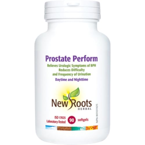 New Roots Herbal - Prostate Perform, 24 gélules molles, cure de 12 jours - enrichi en bêta-sitostérol, palmier nain, lycopène, ortie dioïque et vitamine E - Soutien pour la santé de la prostate et la fonction urinaire