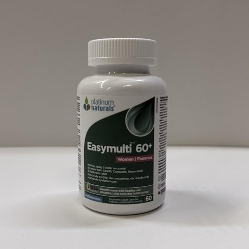 Platinum Naturals Easymulti 60+ for Women - Comprehensive Multivitamin with CoQ10, Omega & Fish Oil for Heart Health, Enhanced with Calcium, Vitamin D3 & B Complex for Immune Support