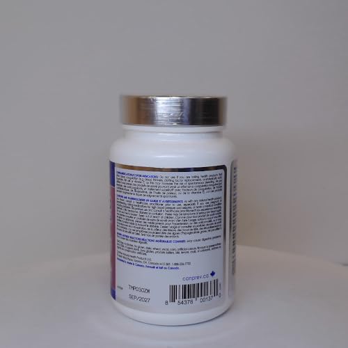 CanPrev Mind-Pro Formule 120 gélules molles, cure de 30 jours – Mélange spécialement conçu avec phosphatidylsérine, ALA, ginkgo, bacopa, GPC, B6, B12 et acide folique, soutient la santé cérébrale, la concentration et la clarté cognitive