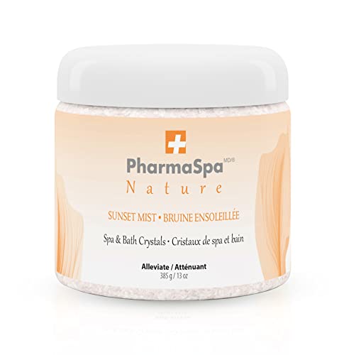 PharmaSpa Nature : Cristaux pour spa et bain aux extraits 100 % naturels – 385 g/13 oz – Sel de bain d'Epsom pour l'aromathérapie et la relaxation en spa – Sans gluten, sans parabènes, sans cruauté animale