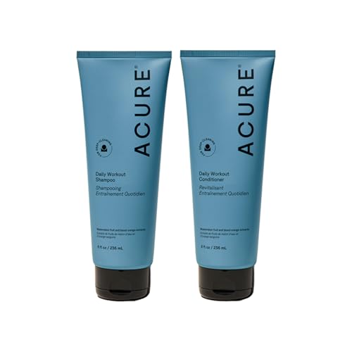 Acure Daily Workout Watermelon Shampoo & Conditioner - Lightweight Hydrating & Clarifying Shampoo and Conditioner for Women & Men w/Oily, Damaged Hair & Dry Scalp, Color Safe, Sulfate Free