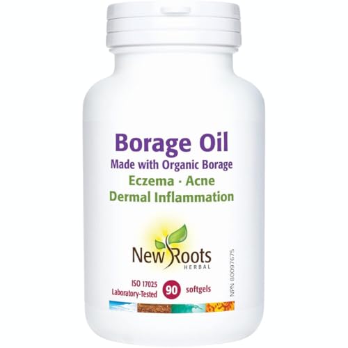 New Roots Herbal Borage Oil, Rich in Organic Gamma-Linolenic Acid, Essential Fatty Acids for Skin Nourishment, Supports Skin Hydration, Elasticity and Natural Balance