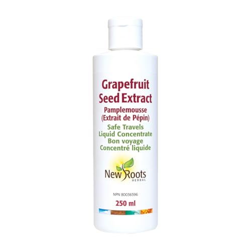 New Roots Herbal - Extrait de pépins de pamplemousse (EPP) - Concentré liquide format voyage, source de vitamine C pour le bien-être quotidien, sans gluten ni soja - Favorise le confort digestif et la vitalité de la peau