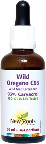 New Roots Herbal - Wild Oregano C93, 15ml Liquid Drops 109-Servings - Wild Mediterranean 93% Carvacrol - Organic Olive Oil Blend - Steam-Distilled, Wild-Crafted Oregano Oil from Origanum Minutiflorum