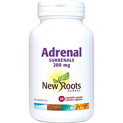New Roots Herbal Adrenal Capsules, 200mg Sus scrofa, NPN, 30 Day Supply