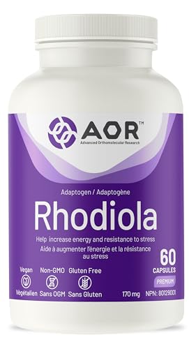 AOR Rhodiola Rosea 170mg - Soutien cognitif pour une concentration et une résilience améliorées, Rosavin et Salidroside, Favorise la clarté mentale et la vitalité physique, Végane, Sans OGM et Sans Gluten