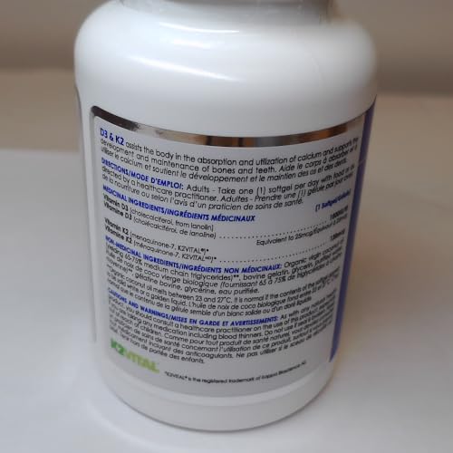 CanPrev D3 & K2 - Huile de coco biologique l Aide à la formation et au maintien de la santé osseuse l Avec vitamine D3 et K2
