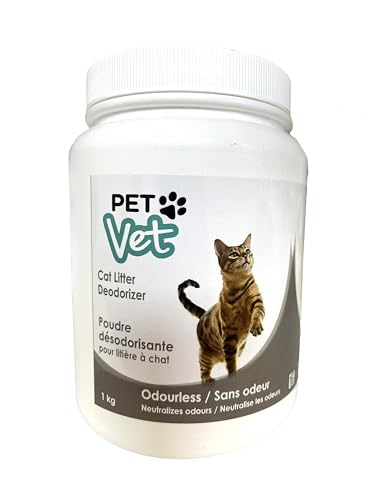 PetVet Cat Litter Deodorizer 500g, Neutral Fresh Scent, Sodium Bicarbonate Crystals for a Fresher Space, Minimizes Unwanted Smells in Litter Box & Home, Easy to Use, Works with Clay & Clumping Litter