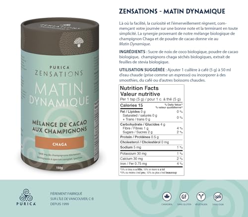 PURICA - Boisson cacao au champignon Reishi rouge Zensations - 150 g