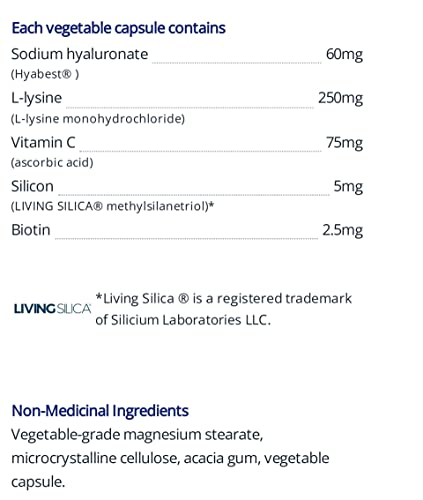 CanPrev - Hya Love Hyaluronate pour l'hydratation et la beauté, 60 V-Caps, 30 jours de traitement - Aide à la formation de collagène - Aide à maintenir la santé des cheveux, des ongles, des muqueuses et l'hydratation de la peau
