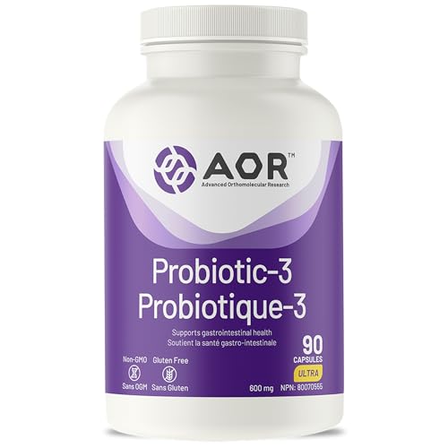 AOR Probiotic 3 - Gut Health Complex for Women & Men, Supports Digestive and Immune System, Contains Probiotics and Digestive Enzymes, Ideal for Balanced Intestinal Flora