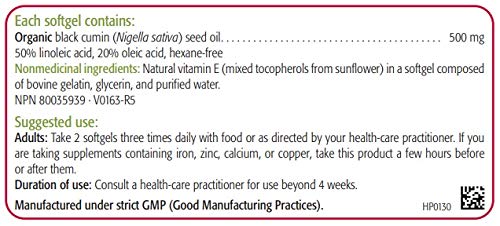 New Roots Herbal Black Seed Oil, Organic Cold Pressed, 500mg, 120 Softgels