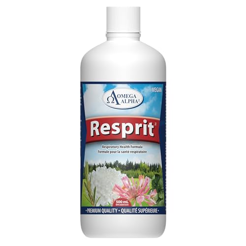 Resprit Respiratory Health Supplement, Lung Cleanse, Lung Detox for Smokers, Daily Body Detox, Sinus Relief, Herbal Decongestant, Mucus and Phlegm Relief, Alpha Omega, 500ml, Cherry Flavor (Pack Option)