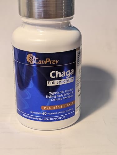 CanPrev Organic Chaga Full Spectrum 60 Veg Caps, 2-Month Supply, Wildcrafted Chaga Mushroom Extract for Daily Wellness, Cellular Protection, Balanced Digestion, Rich in Antioxidant, No GMO, Soy, Dairy