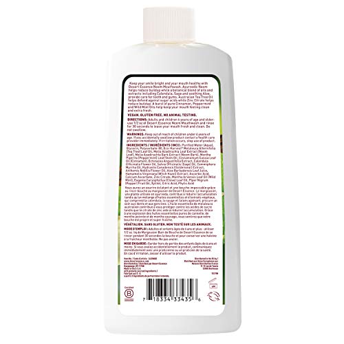 Desert Essence Neem and Cinnamint Mouthwash, 16 Fluid Ounce - 1 each.