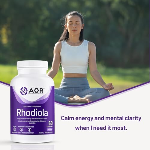AOR Rhodiola Rosea 170mg - Soutien cognitif pour une concentration et une résilience améliorées, Rosavin et Salidroside, Favorise la clarté mentale et la vitalité physique, Végane, Sans OGM et Sans Gluten