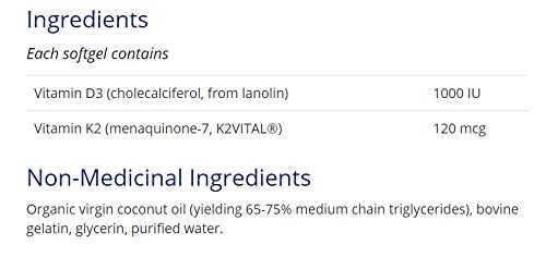 CanPrev D3 & K2 - Huile de coco biologique l Aide à la formation et au maintien de la santé osseuse l Avec vitamine D3 et K2