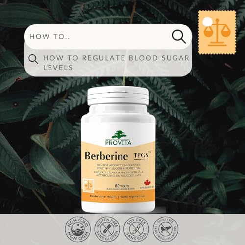 Berberine™ - Régulateur de glucose par Provita | Régulation de la glycémie, active l'AMPK pour une perte de poids potentielle | Libération prolongée pour une absorption maximale | berbérine 500mg