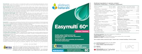 Platinum Naturals Easymulti 60+ for Women - Comprehensive Multivitamin with CoQ10, Omega & Fish Oil for Heart Health, Enhanced with Calcium, Vitamin D3 & B Complex for Immune Support