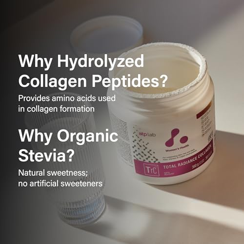 ATP LAB - Total Radiance Collagène 360g - Poudre de protéines de collagène pour femmes - Pour la peau, les cheveux et les ongles - Suppléments de collagène pour femmes
