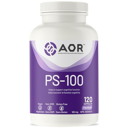 AOR - PS-100 Phosphatidylserine 100mg, 60 gélules - Supplément de phosphatidylsérine pour la santé de la mémoire, suppléments de concentration et supplément cognitif - Suppléments de soutien cérébral pour la mémoire et la concentration