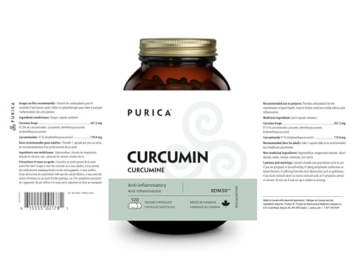 PURICA - Curcumin - Force supplémentaire - 30% BDMC - Vitamines pour la peau, Suppléments pour la santé du cerveau