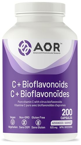 AOR - C+ Bioflavonoids 925mg, 100 Capsules - Vitamin C Ascorbic Acid with Citrus Bioflavonoids Supplement - Brain Support, Heart Health, Immunity Support, Vascular Health and Wound Healing
