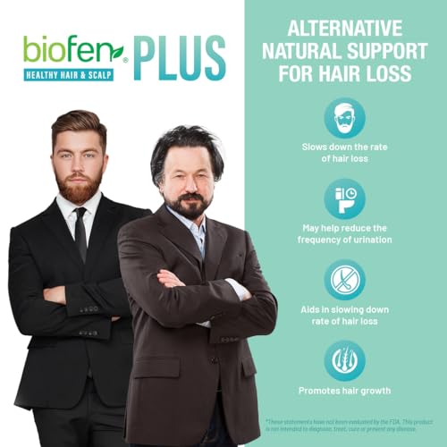 Biotin for Hair Growth Supplement with Vitamins B2, B3, B6, Saw Palmetto, Fenugreek Seed, Flax Lignan, & Biotin for Hair Regrowth for Men, Hair-loss Treatment and Prevention, Made in Canada