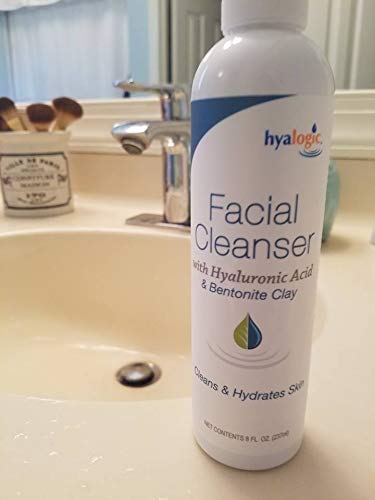 Nettoyant visage HA, nettoyant facial à l'acide hyaluronique – hydratant, sans paraben, exfoliant quotidien pour le visage avec de l'argile de bentonite – Obtenez une peau jeune et éclatante naturellement ! (236 ml) par Hyalogic