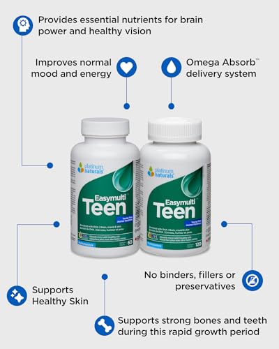 Platinum Naturals - Easymulti Teen for Young Men | DHA | Brain & Skin