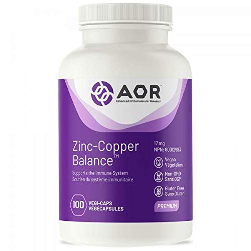 AOR Zinc Copper Balance Capsules, Helps Maintain Healthy Skin, 100 Capsules