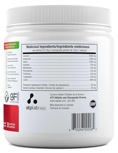 ATP LAB - Pure EAA en Poudre 300g (Saveur Framboise) - Supplément EAA - Poudre d'Acides Aminés Essentiels - Développement Musculaire - Récupération Musculaire