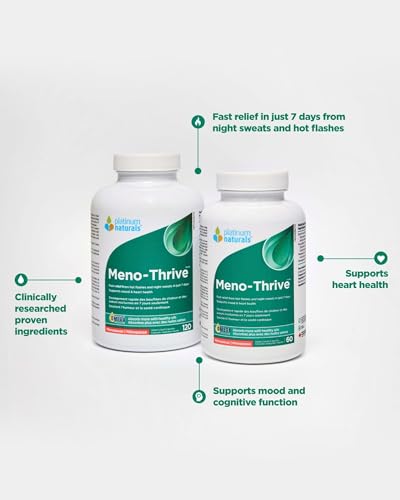 Platinum Naturals - Meno-Thrive - Hot Flashes and Night Sweats Supplements - Hot Flashes Menopause Relief for Women