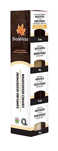 Biodélices Organic Quebec Maple Syrup Gift Set, 100% Pure, 250ml, 4 Pc