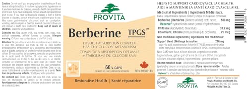 Berberine™ - Régulateur de glucose par Provita | Régulation de la glycémie, active l'AMPK pour une perte de poids potentielle | Libération prolongée pour une absorption maximale | berbérine 500mg