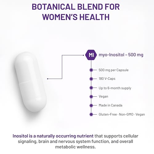AOR - Inositol Caps 500mg, 90 Capsules - Myo-Inositol Supplement for Mood Support, Brain Health and Mental Health Supplement - Inositol Capsules - Helps Regulate Brain-Signaling Systems