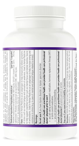 AOR Rhodiola Rosea 170mg - Soutien cognitif pour une concentration et une résilience améliorées, Rosavin et Salidroside, Favorise la clarté mentale et la vitalité physique, Végane, Sans OGM et Sans Gluten