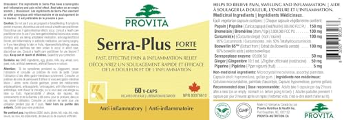 Serra-Plus fast relief for pain and inflammation, Canadian Made by Provita Nutrition