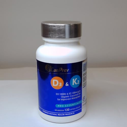 CanPrev D3 & K2 - Huile de coco biologique l Aide à la formation et au maintien de la santé osseuse l Avec vitamine D3 et K2