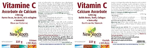 Cristaux de vitamine C ascorbate de calcium New Roots Herbal