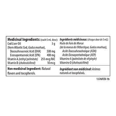 Carlson - Cod Liver Oil, 1100 mg Omega-3s + A & D3, Wild-Caught Norwegian Arctic Cod-Liver Oil, Sustainably Sourced Nordic Fish Oil Liquid