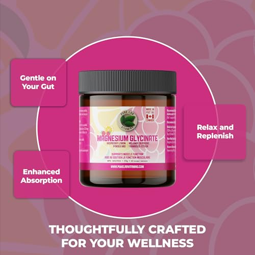 Pure Lab Vitamins Mélange en poudre de glycinate de magnésium framboise-citron