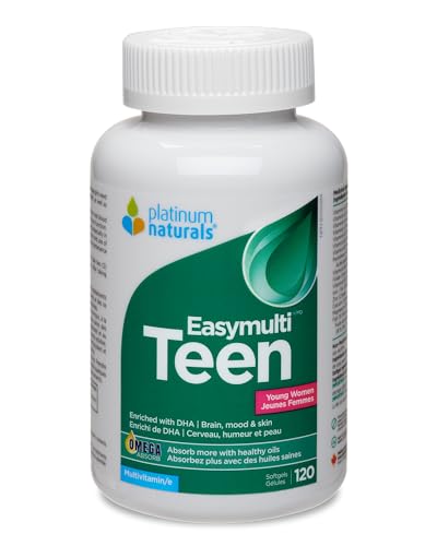 Platinum Naturals - Easymulti Ado pour jeunes femmes | DHA | Cerveau et peau