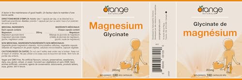 Orange Naturals Magnésium Glycinate 200mg