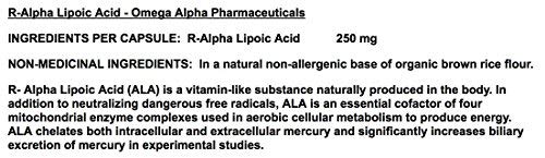 Omega Alpha Acide Alpha-Lipoïque (ALA) 250 mg, 60 capsules végétales, pour 30 jours, soutien antioxydant pour le métabolisme du glucose et la vitalité, fabriqué au Canada