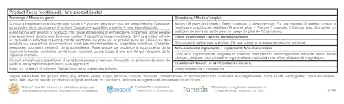 CanPrev Bisglycinate de magnésium + Ashwagandha, 90 capsules, 30 jours – Supplément de capsules de vitamines B5, B6 et C – Idéal pour retrouver le calme mental, réduire l'irritabilité et améliorer la concentration – Végétalien et sans OGM